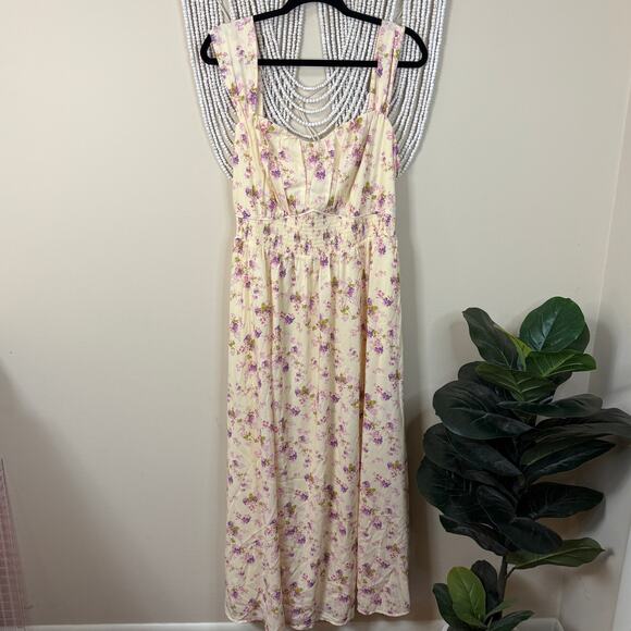 Grace Karin NWT Cream And Pink Midi Dress 2XL - Picture 1 of 7